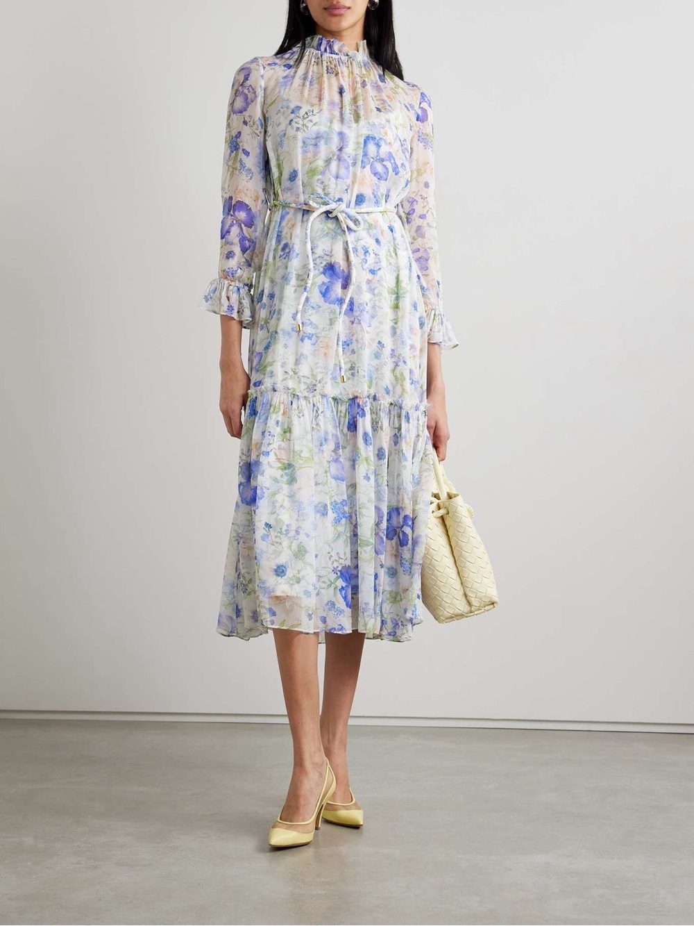 ZIMMERMANN Natura Tubular Midi in Blue Garden SIZE 2